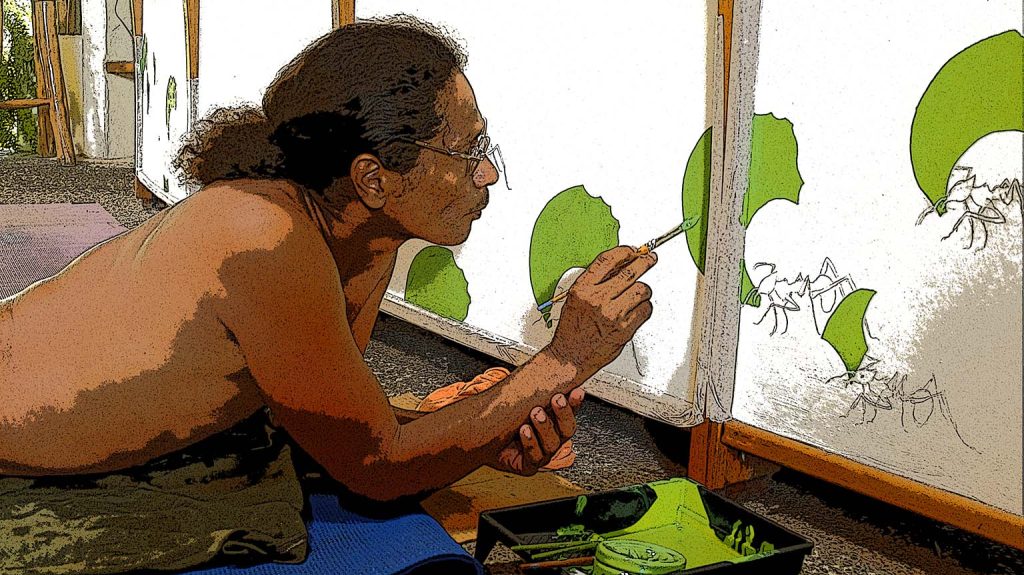 photographie illustrant fresque murale sompopas